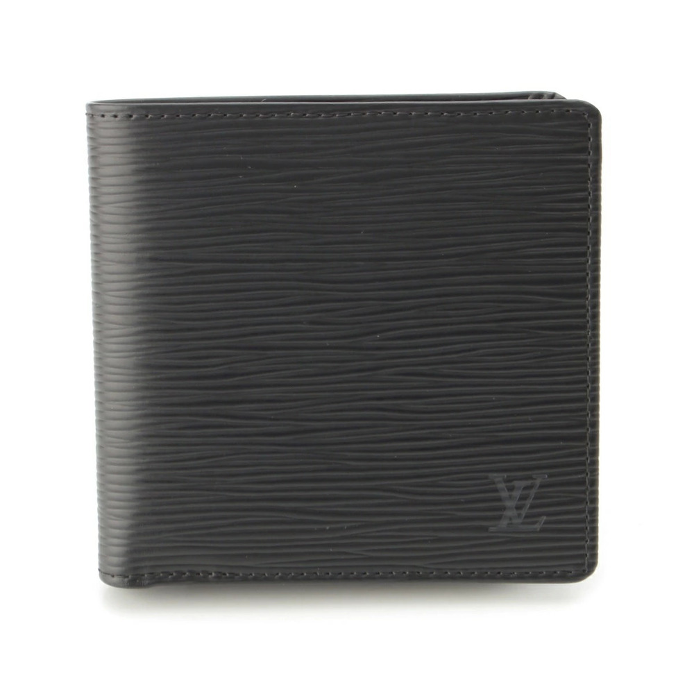 Louis Vuitton Portefeuille Cartes Credit Epi Leather Bi fold Wallet Black